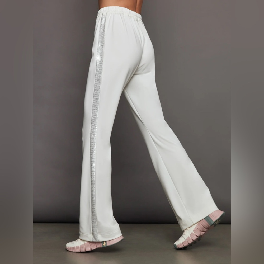 Carbon38 Rhinestone Zip Pullover and Rhinestone Fleece Flare Pant Set - Picture 4 of 13